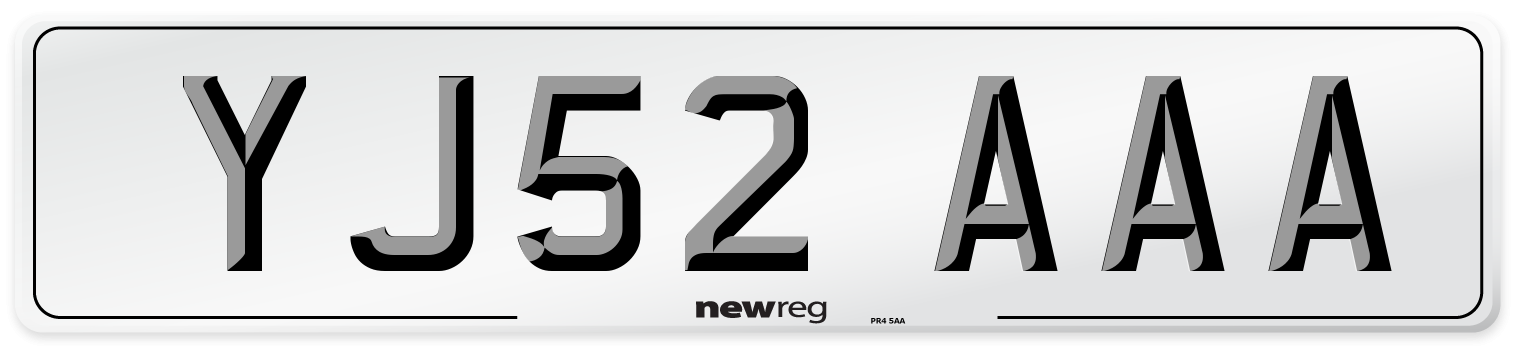 YJ52 AAA Number Plate from New Reg